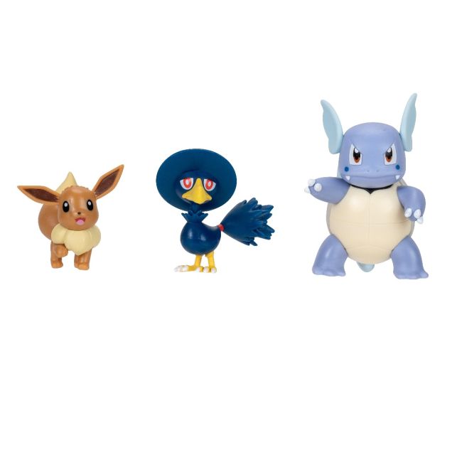 Pokemon - Set 3 figurine de actiune, Eevee #1, Murkrow, Wartortle W21 BKFPKW3895