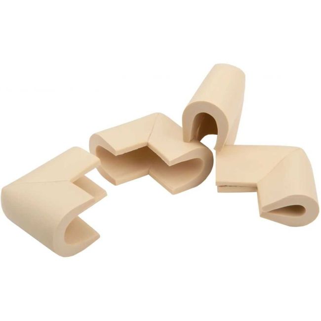 Set 4 protectii colturi in forma U, 3.5 x 0.7 x 6 cm OEM MY6863 BBJMY6863_Bej