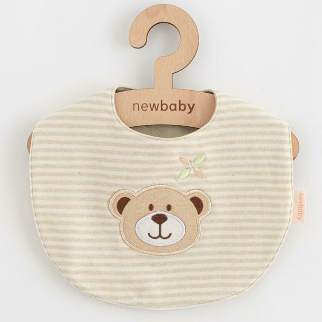 Set cadou 5 piese, New Baby, Din bumbac organic, salopeta, baveta, paturica cu gluga, jucarie, Marime 0 - 3 luni, Beige BYN50140