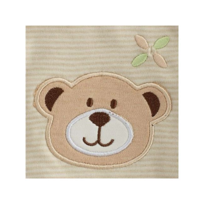 Set cadou 5 piese, New Baby, Din bumbac organic, salopeta, baveta, paturica cu gluga, jucarie, Marime 0 - 3 luni, Beige BYN50140