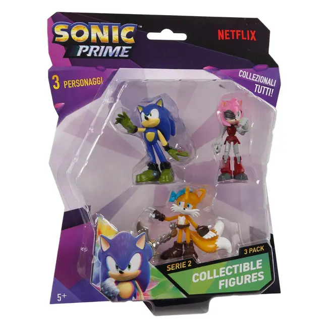 Sonic Prime - Set 3 figurine, blister, diverse modele, S2 BKFSON2220