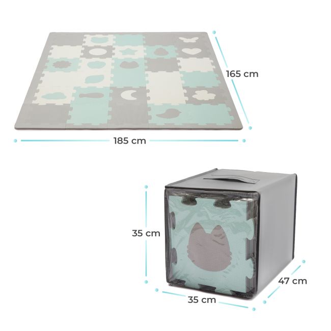 COVORAS DE JOACA KINDERKRAFT LUNO SHAPES, PUZZLE 3D, SPUMA, MINT VIVKPLUSH00MIN0000