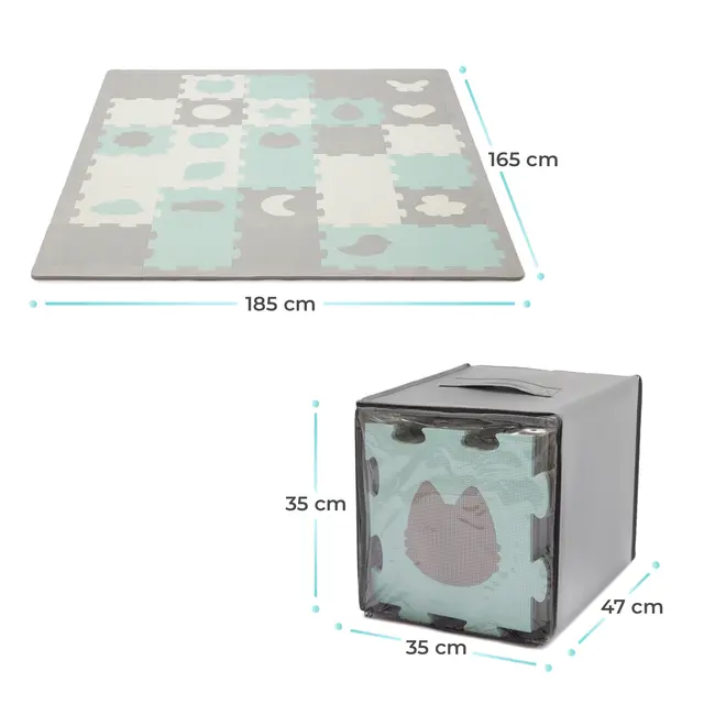 COVORAS DE JOACA KINDERKRAFT LUNO SHAPES, PUZZLE 3D, SPUMA, MINT VIVKPLUSH00MIN0000