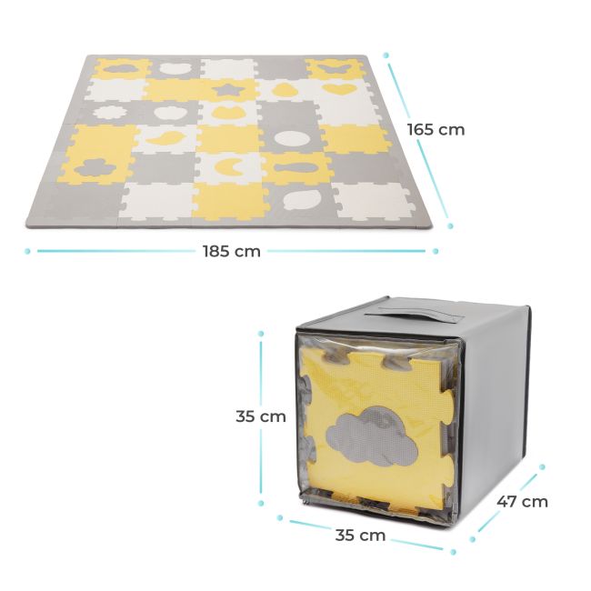 COVORAS DE JOACA KINDERKRAFT LUNO SHAPES, PUZZLE 3D, SPUMA, YELLOW VIVKPLUSH00YEL0000