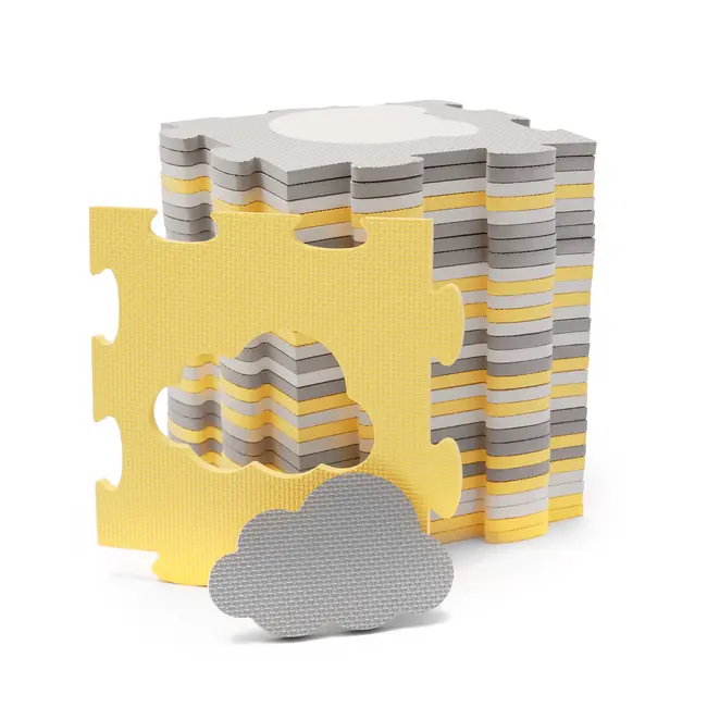 COVORAS DE JOACA KINDERKRAFT LUNO SHAPES, PUZZLE 3D, SPUMA, YELLOW VIVKPLUSH00YEL0000