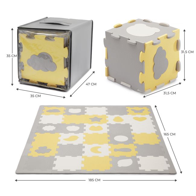 COVORAS DE JOACA KINDERKRAFT LUNO SHAPES, PUZZLE 3D, SPUMA, YELLOW VIVKPLUSH00YEL0000