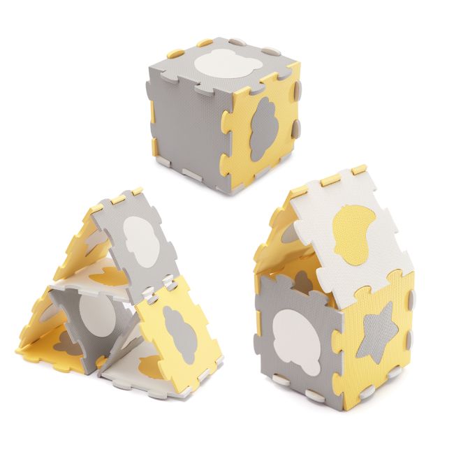 COVORAS DE JOACA KINDERKRAFT LUNO SHAPES, PUZZLE 3D, SPUMA, YELLOW VIVKPLUSH00YEL0000