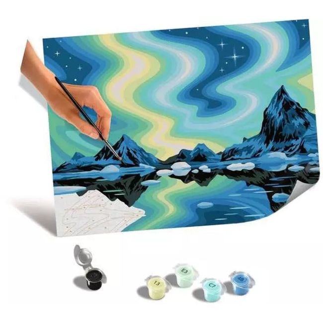 Ravensburger - Pictura pe numere Tablou Canvas Aurora Boreala ARTRVSPBN23907