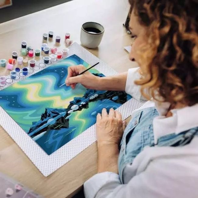 Ravensburger - Pictura pe numere Tablou Canvas Aurora Boreala ARTRVSPBN23907