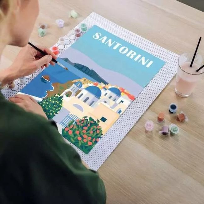 Ravensburger - Pictura pe numere Tablou Canvas Santorini ARTRVSPBN23906