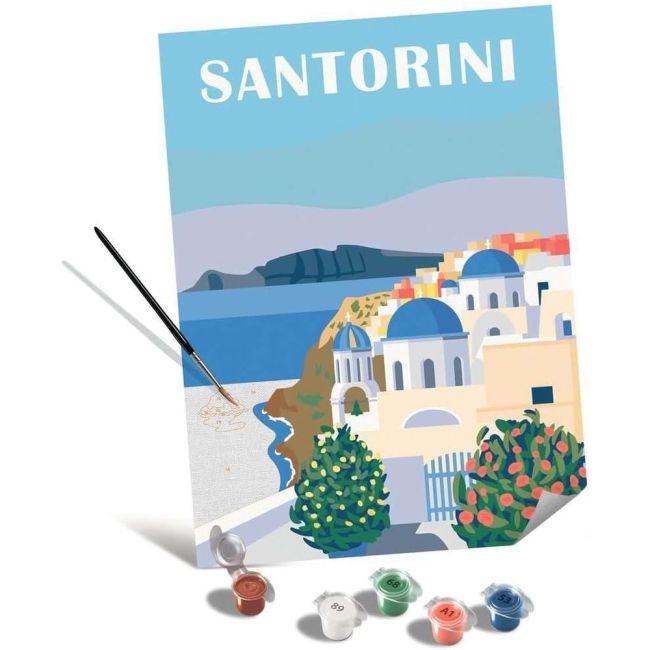 Ravensburger - Pictura pe numere Tablou Canvas Santorini ARTRVSPBN23906