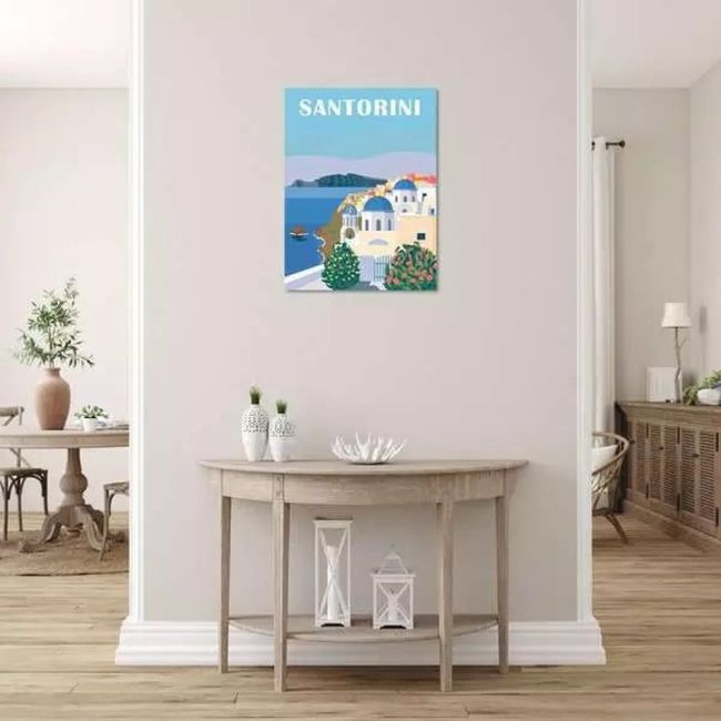 Ravensburger - Pictura pe numere Tablou Canvas Santorini ARTRVSPBN23906