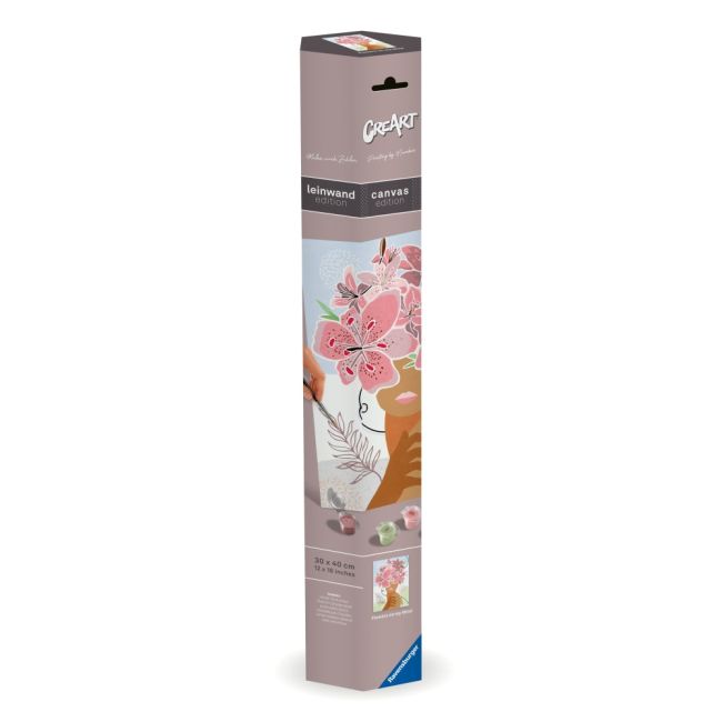 Ravensburger - Pictura pe numere Tablou Canvas femeie cu flori in cap ARTRVSPBN23908