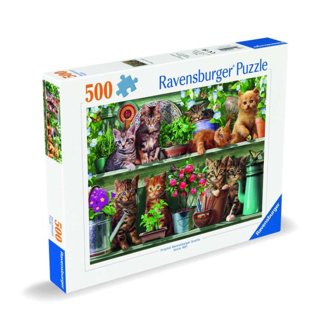 Ravensburger - Puzzle pisici pe raft 500 piese design nou ARTRVSPA00205