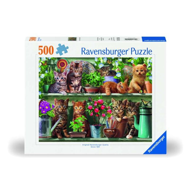 Ravensburger - Puzzle pisici pe raft 500 piese design nou ARTRVSPA00205