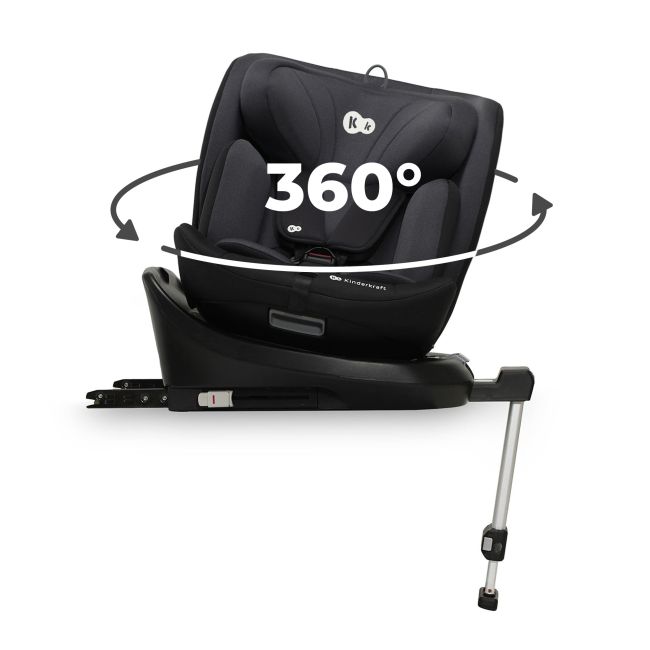 SCAUN AUTO I-SIZE, 40-150 CM, KINDERKRAFT I-360, BLACK VIVKCI36000BLK0000