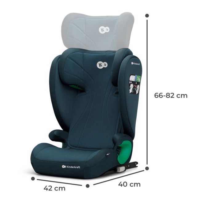 SCAUN AUTO KINDERKRAFT JUNIOR FIX2, I-SIZE 100-150 CM, HARBOR BLUE VIVKCJUFI20BLU0000