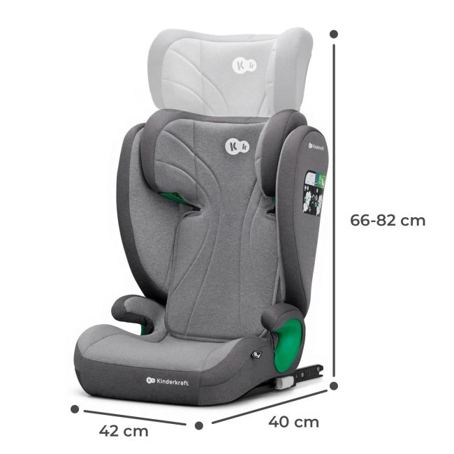 SCAUN AUTO KINDERKRAFT JUNIOR FIX2 I-SIZE, 100-150 CM, ROCKET GREY VIVKCJUFI20GRY0000