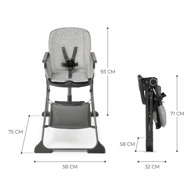 SCAUN DE MASA KINDERKRAFT FOLDEE, PLIABIL, GREY VIVKHFOLD00GRY0000