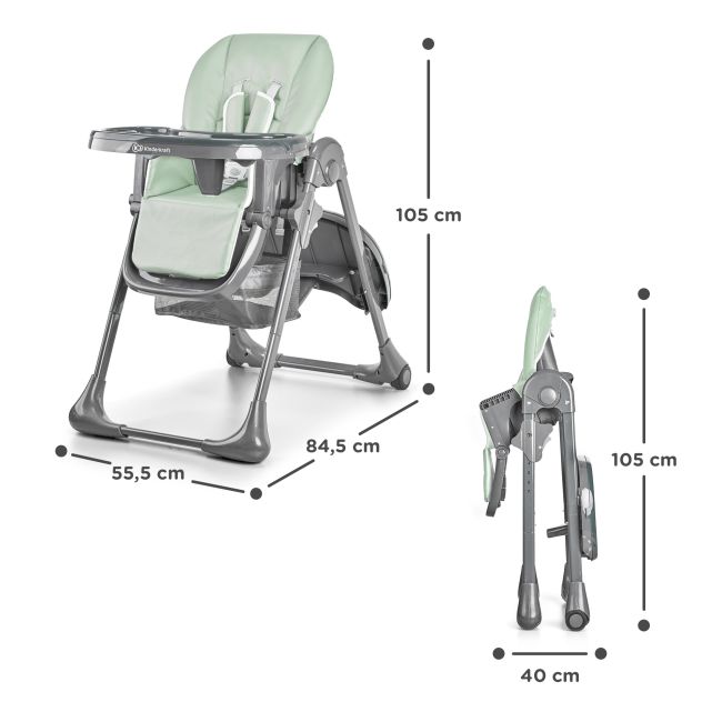 SCAUN DE MASA KINDERKRAFT TASTEE, PLIABIL, OLIVE VIVKHTAST00OLV0000