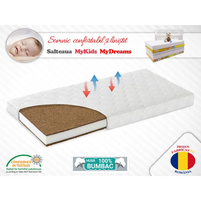 Saltea Fibra Cocos MyKids MyDreams II 140x70x8 (cm) MYK00070046