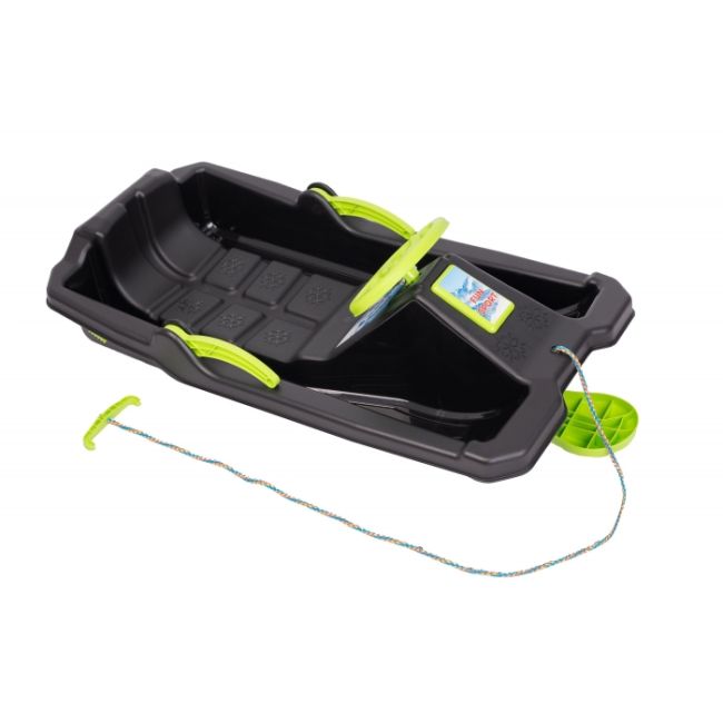 Sanie copii marmat niko cu manere, frana si volan - negru edeedi6728black