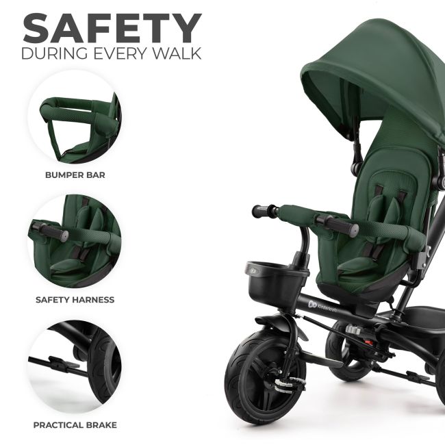 TRICICLETA COPII KINDERKRAFT AVEO, MYSTIC GREEN VIVKRAVEO00GRE0000