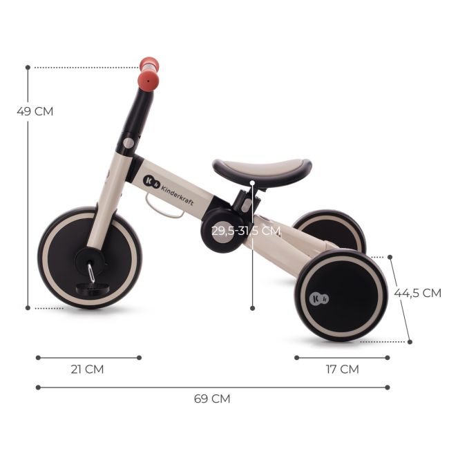 BICICLETA DE ECHILIBRU / TRICICLETA KINDERKRAFT 4TRIKE, SILVER GREY VIVKR4TRI22GRY0000