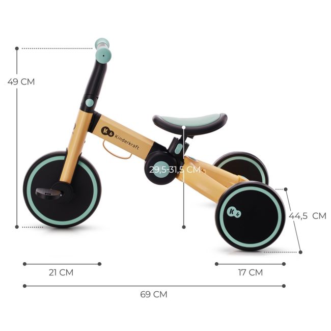 BICICLETA DE ECHILIBRU / TRICICLETA KINDERKRAFT 4TRIKE, SUNFLOWER BLUE VIVKR4TRI22BLU0000