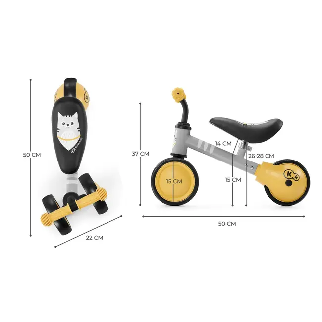 BICICLETA ECHILIBRU KINDERKRAFT CUTIE, HONEY VIVKKRCUTIHNY0000