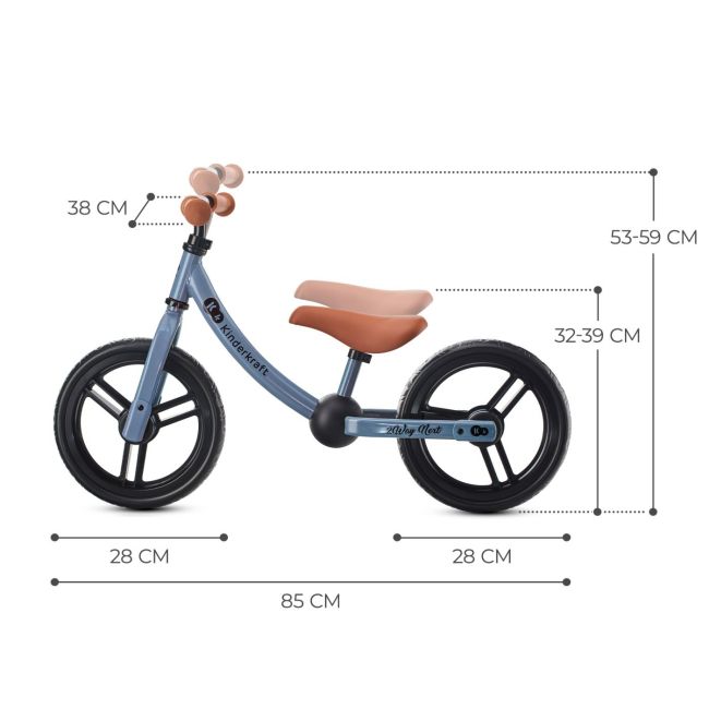 BICICLETA FARA PEDALE, KINDERKRAFT - 2WAY NEXT, PORTOCALIU, 12INCH, BLUE SKY VIVKR2WAY22BLU0000