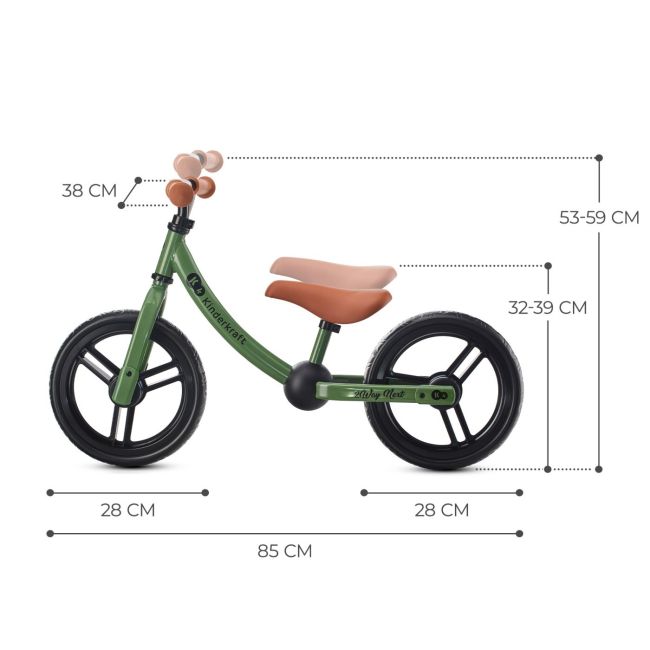 BICICLETA FARA PEDALE, KINDERKRAFT - 2WAY NEXT, PORTOCALIU, 12INCH, LIGHT GREEN VIVKR2WAY22GRE0000