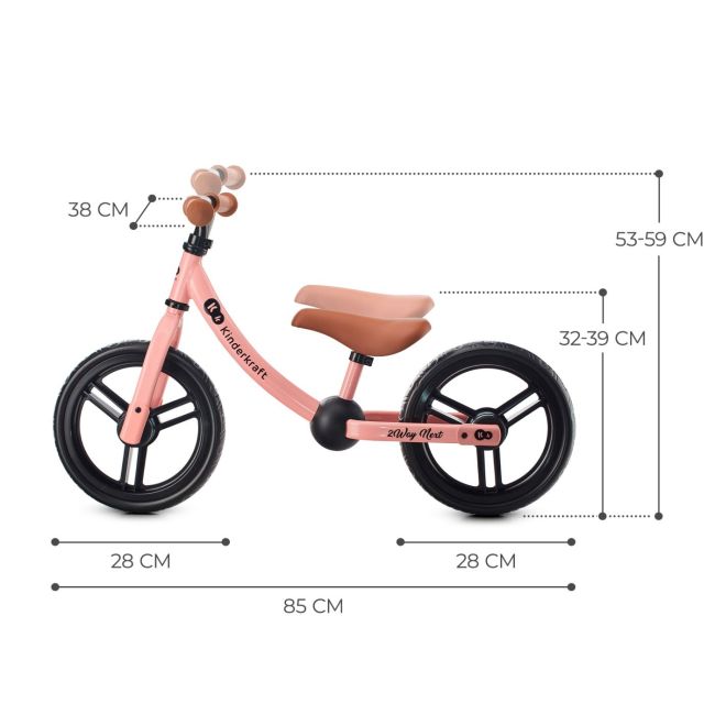 BICICLETA FARA PEDALE, KINDERKRAFT - 2WAY NEXT, PORTOCALIU, 12INCH, ROSE PINK VIVKR2WAY22PNK0000