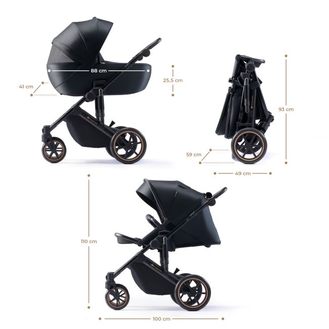 CARUCIOR 2 IN 1 KINDERKRAFT PRIME 2, VENEZIAN BLACK VIVKSPRIM02BLK2000