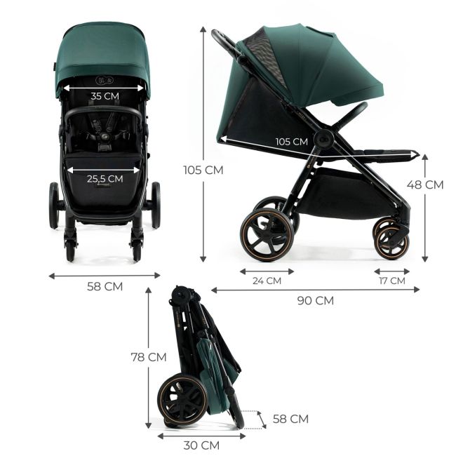 CARUCIOR SPORT, ULTRA COMPACT, KINDERKRAFT MITZY, 0-22 KG, JADE GREEN VIVKSMITZ00GRE0000