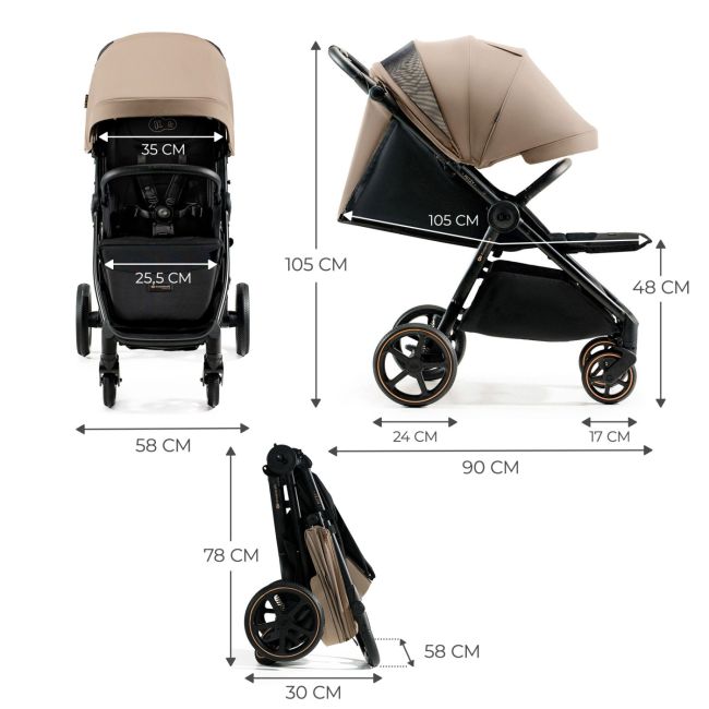 CARUCIOR SPORT, ULTRA COMPACT, KINDERKRAFT MITZY, 0-22 KG, LINEN BEIGE VIVKSMITZ00BEG0000