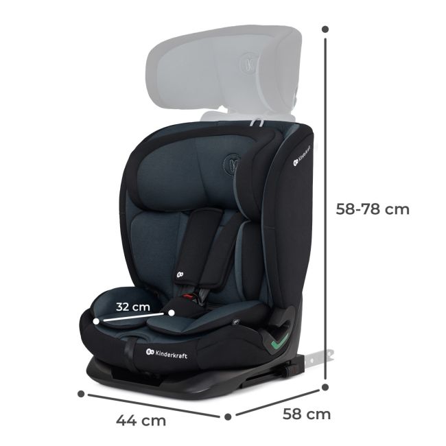 SCAUN AUTO I-SIZE, 76-150 CM, KINDERKRAFT ONETO 3, ISOFIX, GRAPHITE BLACK VIVKCONE300BLK0000