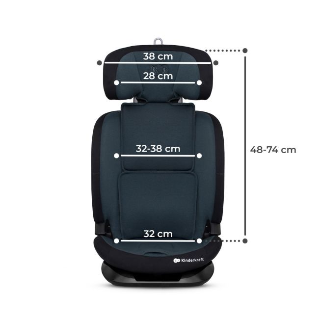 SCAUN AUTO I-SIZE, 76-150 CM, KINDERKRAFT ONETO 3, ISOFIX, GRAPHITE BLACK VIVKCONE300BLK0000