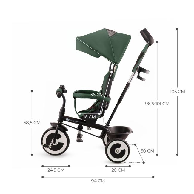 TRICICLETA COPII, KINDERKRAFT ASTON, MYSTIC GREEN VIVKRASTO00GRE0000