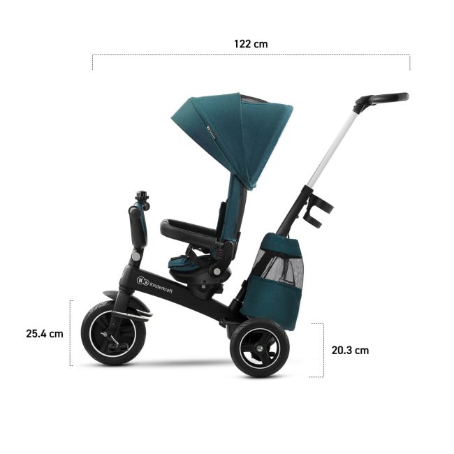 TRICICLETA KINDERKRAFT EASYTWIST, MIDNIGHT GREEN VIVKKRETWIGRE0000