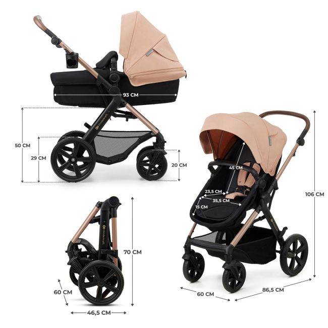 CARUCIOR 3 IN 1 KINDERKRAFT MOOV 2, SAND BEIGE VIVKSMOOV02BEGEV00