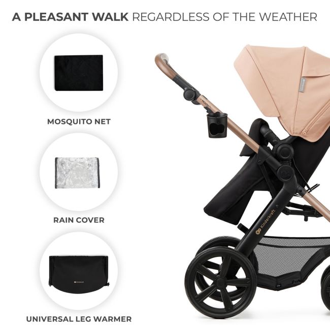 CARUCIOR 3 IN 1 KINDERKRAFT MOOV 2, SAND BEIGE VIVKSMOOV02BEGEV00