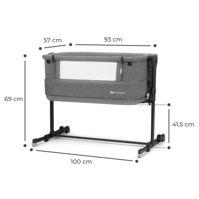 PATUT CO-SLEEPER KINDERKRAFT NESTE GROW, GRI INCHIS VIVKCNEGR00GRY0000