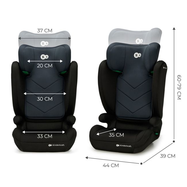 SCAUN AUTO KINDERKRAFT I-SPARK, I-SIZE 100-150 CM, BLACK VIVKCISPA00BLK0000
