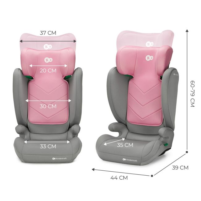 SCAUN AUTO KINDERKRAFT I-SPARK, I-SIZE 100-150 CM, PINK VIVKCISPA00PNK0000