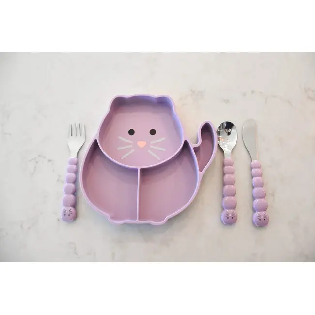 FARFURIE COMPARTIMENTATA DIN SILICON CU VENTUZA, MELII, PISICA VIVML17600