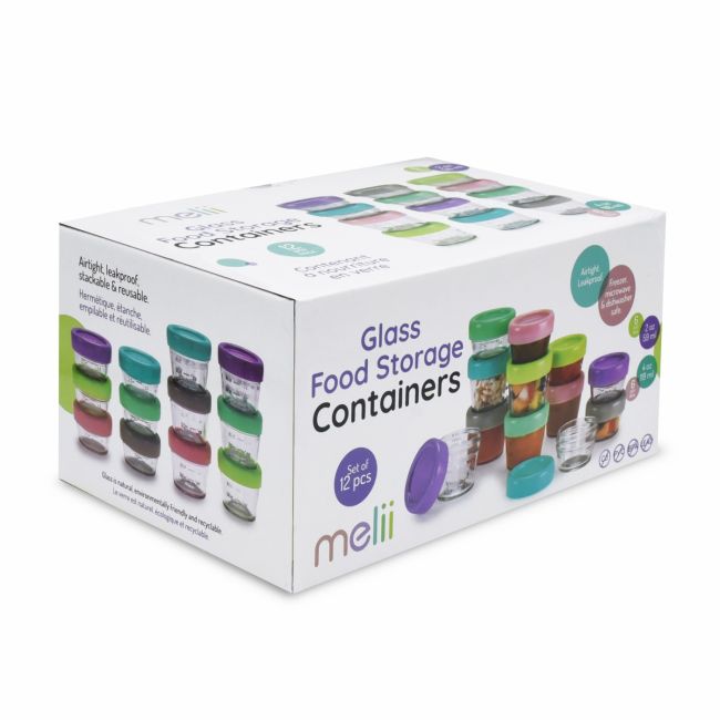 SET 12 RECIPIENT STICLA PENTRU HRANA BEBE, MELII, 6*59 ML + 6*118 ML VIVML16900
