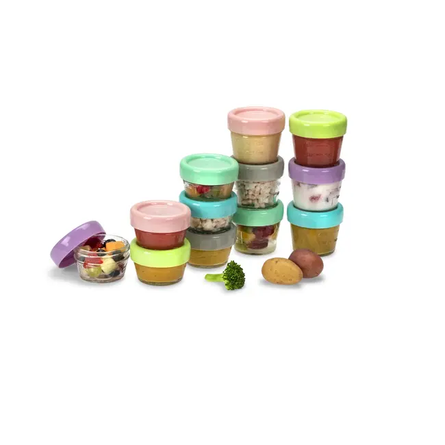 SET 12 RECIPIENT STICLA PENTRU HRANA BEBE, MELII, 6*59 ML + 6*118 ML VIVML16900