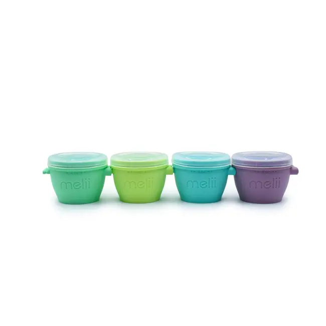 SET 4 RECIPIENTE SILICON SNAP&GO, MELII, 118 ML VIVML10450