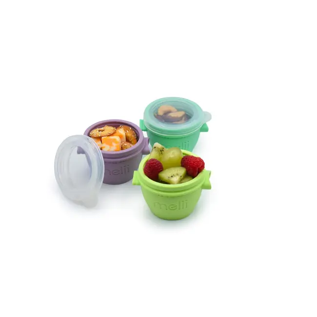 SET 4 RECIPIENTE SILICON SNAP&GO, MELII, 118 ML VIVML10450